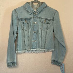 Cat & Jack Girls Bundle, Jean Jacket, Sparkly Unicorn Tee, Size Large